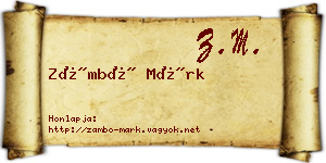 Zámbó Márk névjegykártya