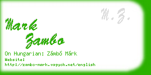 mark zambo business card