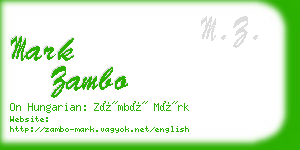 mark zambo business card